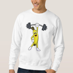 Banana at Strength training with Barbell Sweatshirt