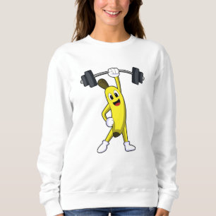 Banana at Strength training with Barbell Sweatshirt