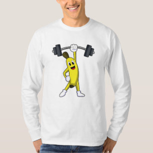 Banana at Strength training with Barbell T-Shirt