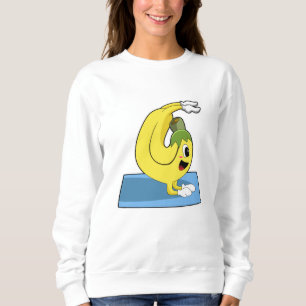 Banana at Yoga on Yoga mat Sweatshirt