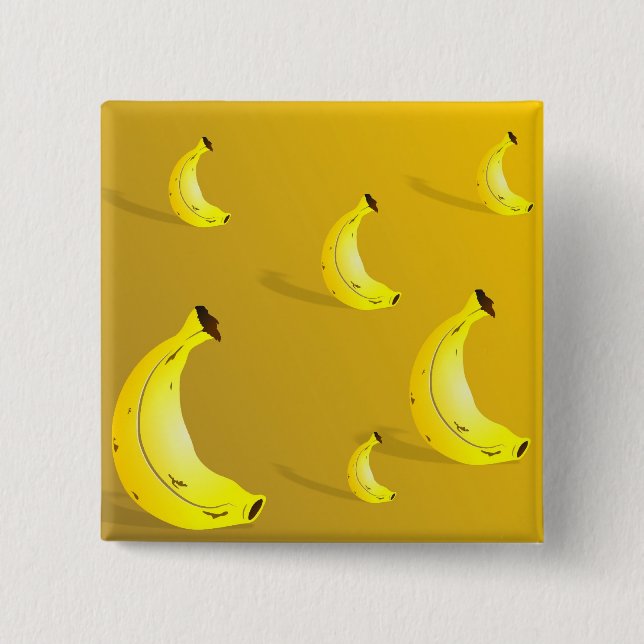 Banana Background 15 Cm Square Badge (Front)