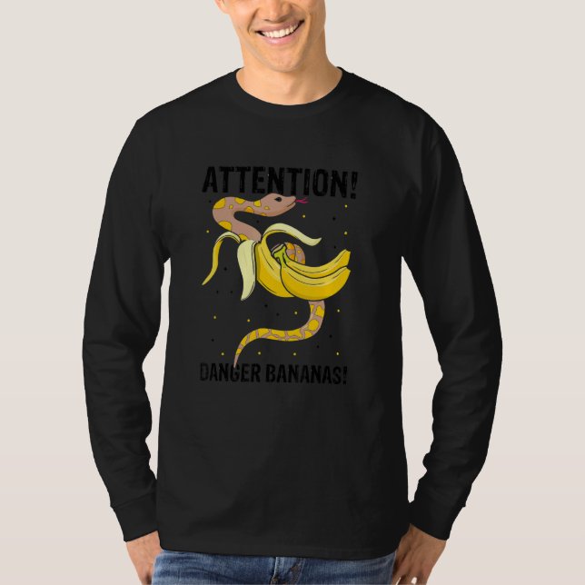 Banana Ball Python and Noodle Reptile Designs 26 T-Shirt (Front)