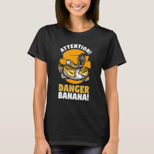 Banana Ball Python Snake  Attention Danger Banana T-Shirt