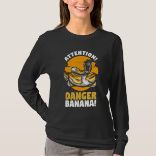 Banana Ball Python Snake  Attention Danger Banana T-Shirt