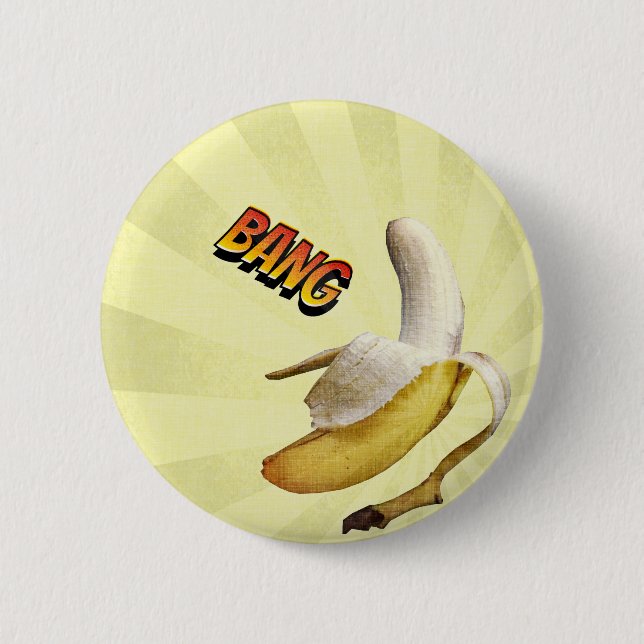 Banana BANG comic pop art 6 Cm Round Badge (Front)