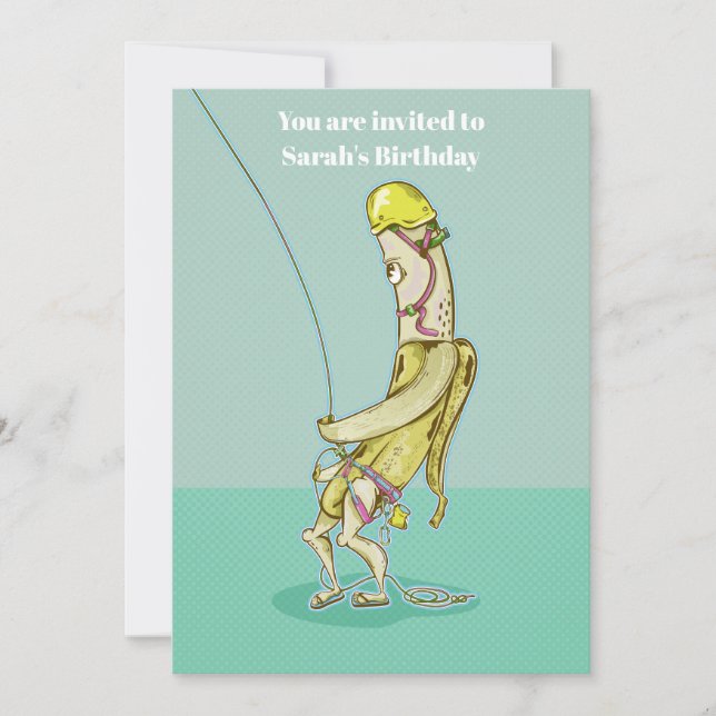 Banana Belay Rock Climbing Invitation (Front)