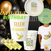 banana birthday party EDITABLE bananas CUTE