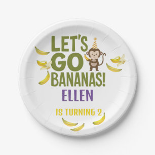 banana birthday party EDITABLE bananas Paper Plate