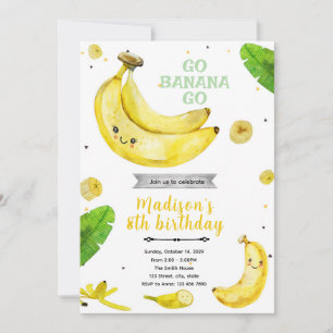 Banana birthday Party Invitation