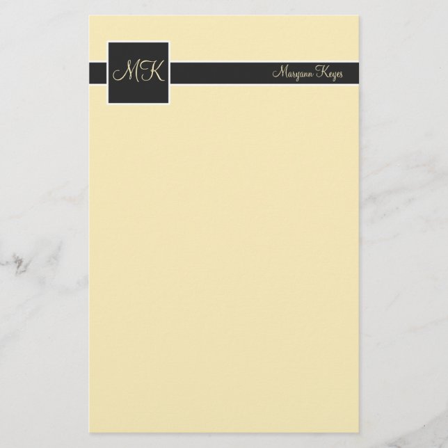 Banana & Black Colour Block Stationery (Front)