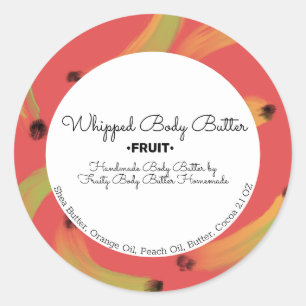 Banana Body Butter Bath Branding Packaging Classic Round Sticker