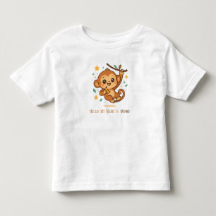 Banana Bounce Monkey Cute Baby Animal Custom Toddler T-Shirt