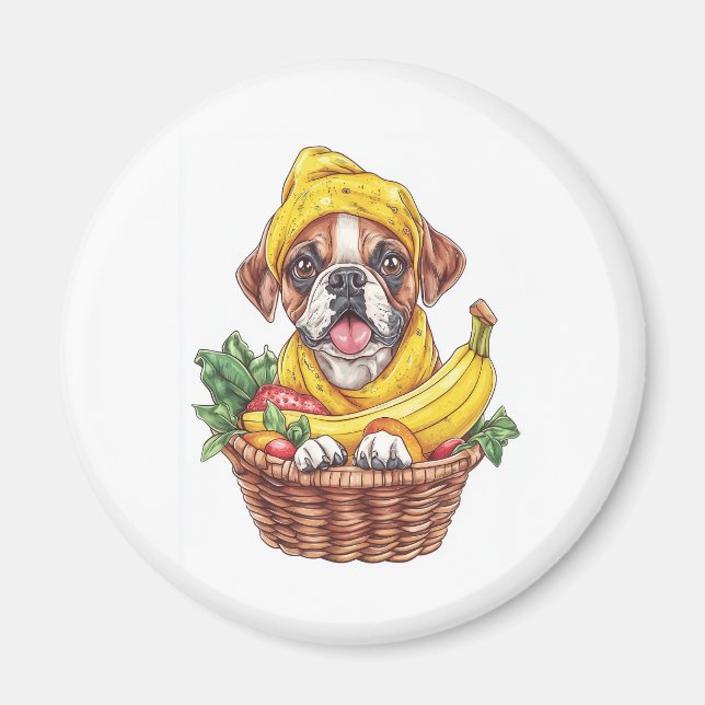 Banana Boxer � Funny Fruit Dog Magnet (Front)