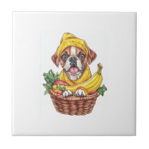 Banana Boxer � Funny Fruit Dog Tile