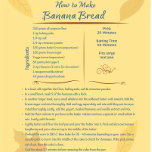 Banana Bread Art Recipe Canvas Print<br><div class="desc">Decorate your kitchen with this beautiful and delicious banana bread recipe on canvas. The recipe is kitchen tested and makes a tasty banana bread.</div>