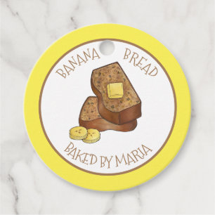 Banana Bread Homemade Bake Sale Baked By Bakery Favour Tags