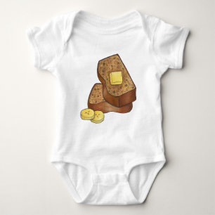 Banana Bread Loaf Slice Butter Baker Baking Food Baby Bodysuit