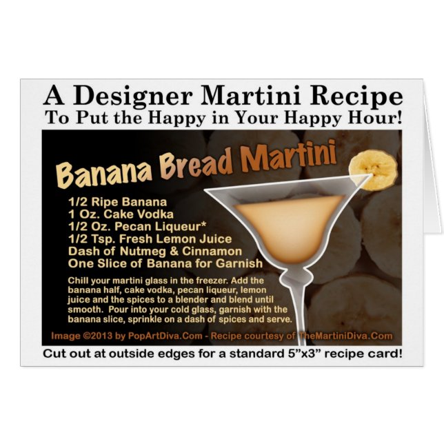 Banana Bread Martini Recipe Card (Front Horizontal)