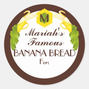 Banana bread sauce jam canning from the kitchen of classic round sticker