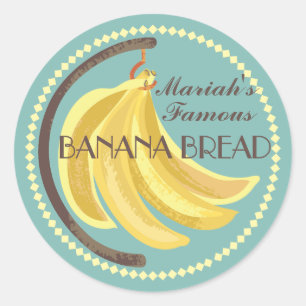 Banana bread sauce jam canning from the kitchen of classic round sticker