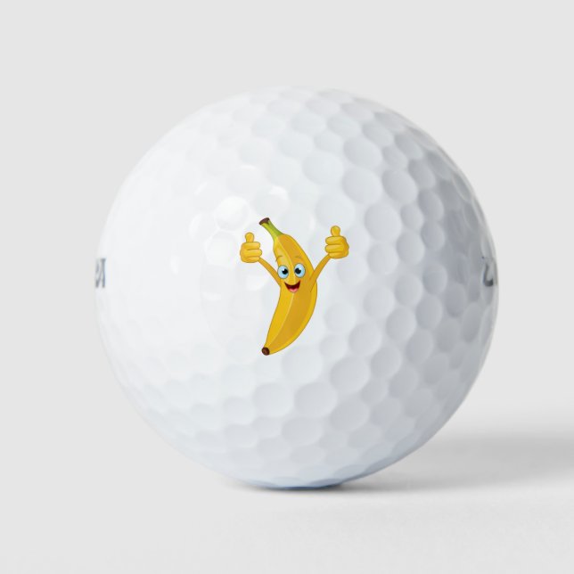 Banana Cartoon Design Golf Balls (Front)