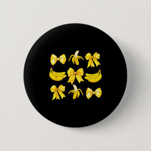 Banana Coquette Bow Yellow Bananas Festival Girls  6 Cm Round Badge