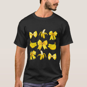 Banana Coquette Bow Yellow Bananas Festival Girls T-Shirt