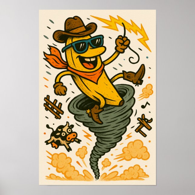 Banana Cowboy Tornado Poster (Front)
