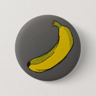 Banana Crayon Drawing 6 Cm Round Badge