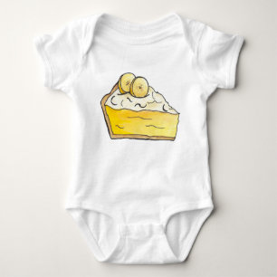 Banana Cream Creme Pie Slice Dessert Foodie Food Baby Bodysuit