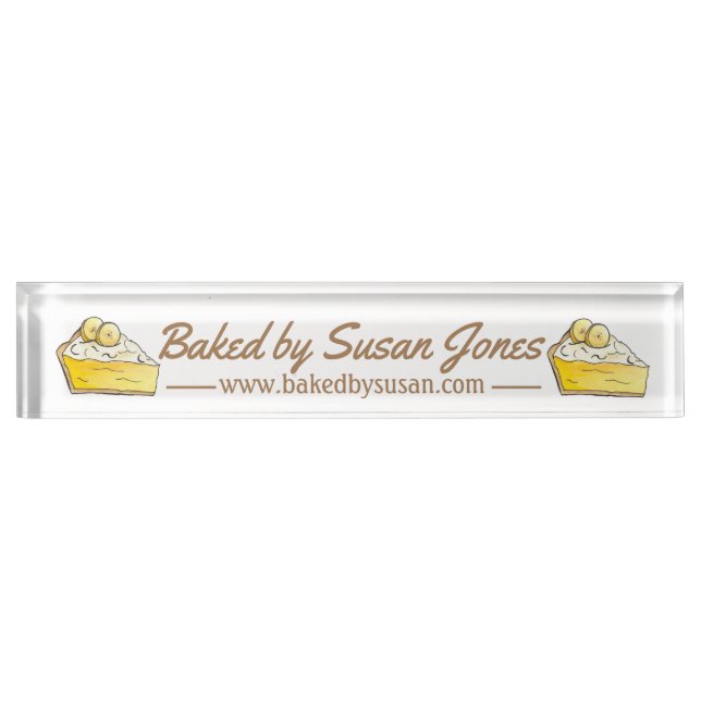 Banana Cream Pie Slice Bakery Pastry Chef Foodie Nameplate (Front)