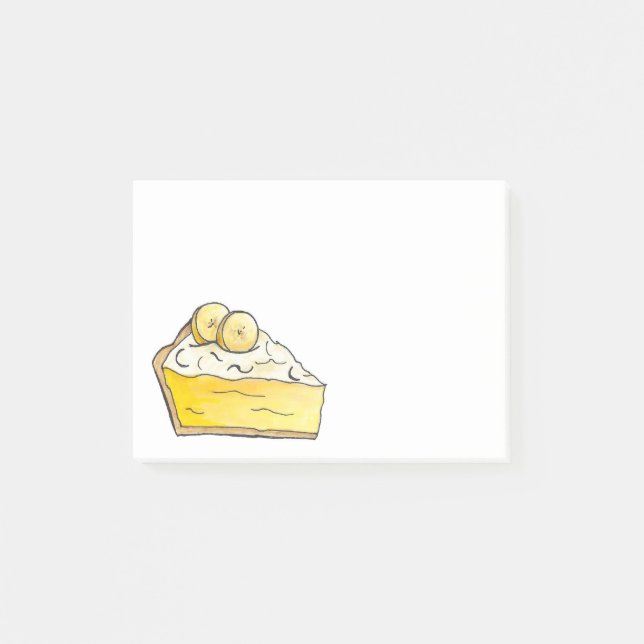 Banana Cream Pie Slice Dessert Foodie Post Its Post-it Notes (Front)
