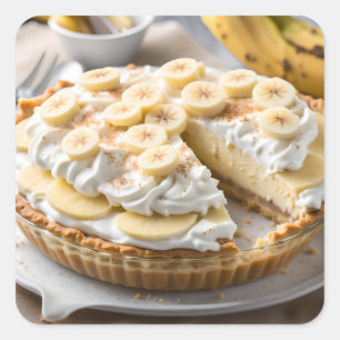 Banana Cream Pie Square Sticker