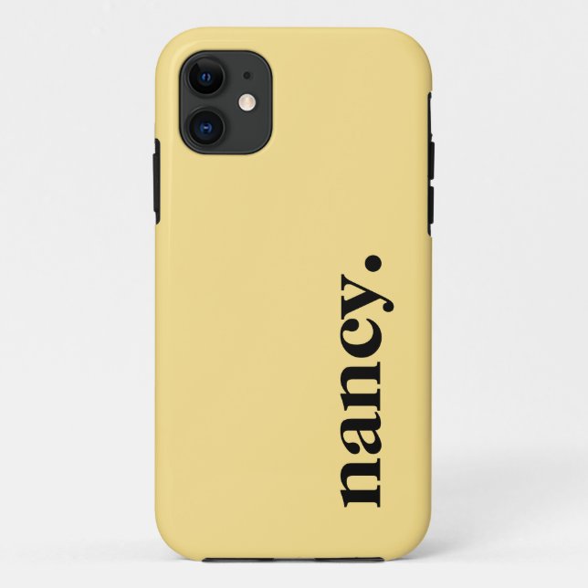 Banana Cream Solid Colour Elegant Name  Case-Mate iPhone Case (Back)