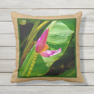 Banana Flower Hawaiian Reversible Outdoor Cushion