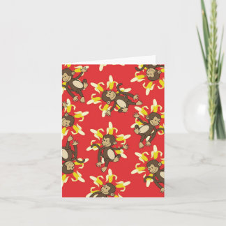 Banana Flower Monkey Notecards