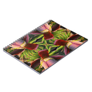 Banana Flower Pattern Spiral Notebook
