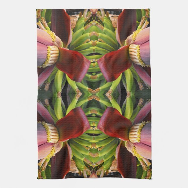 Banana Flower Pattern Tea Towel (Vertical)
