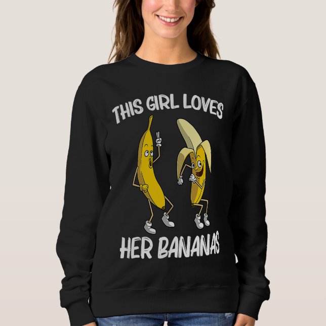 Banana  For Girls Women Tropical Banana Fruit Sweatshirt (Front)