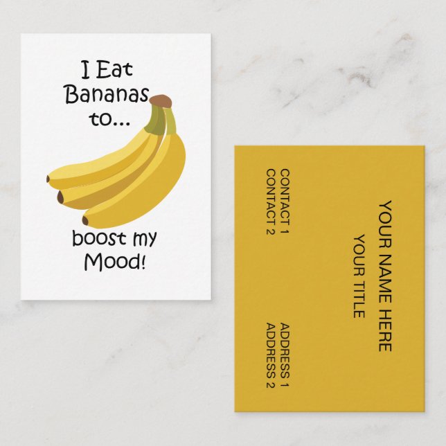Banana Fruit Boost My Mood Funny Business Card (Front/Back)