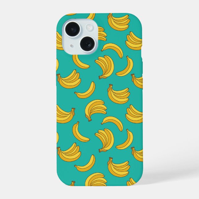 Banana Fruit Fun Pattern iPhone 15 Case (Back)