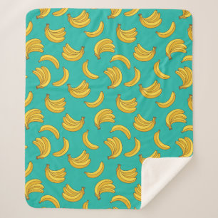 Banana Fruit Fun Pattern Sherpa Blanket