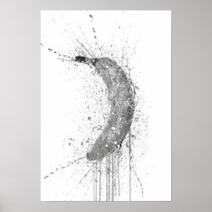 Banana Fruit Grey Poster