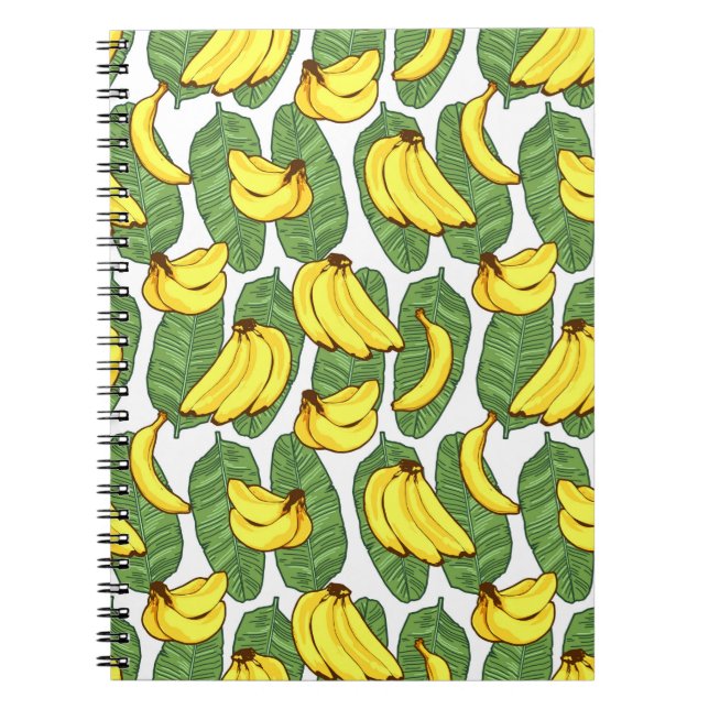 Banana Fruit Leaves Tropical Pattern Notebook (Front)