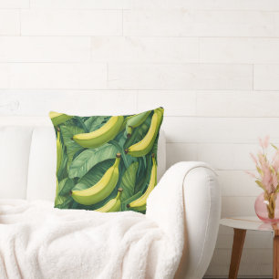 Banana Fruits and Leaves Tropical Mood Cushion
