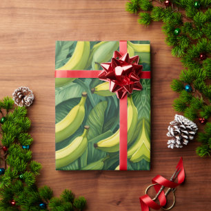 Banana Fruits and Leaves Tropical Mood  Wrapping Paper