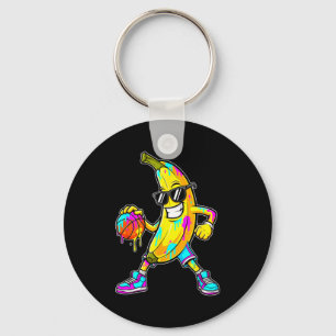 Banana Funny Basketball Drip Kids Youth Boys Girls Key Ring