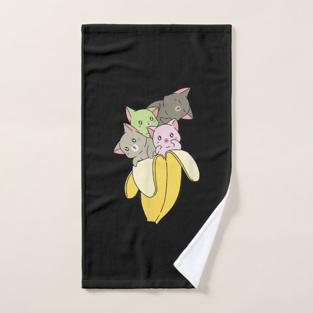 Banana Funny Cat | Cute Kitten Gift Hand Towel (Hand Towel)