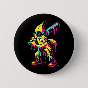 Banana Funny Ice Cream Drip Kids Youth Boys Girls 6 Cm Round Badge