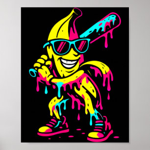 Banana Funny Ice Cream Drip Kids Youth Boys Girls Poster